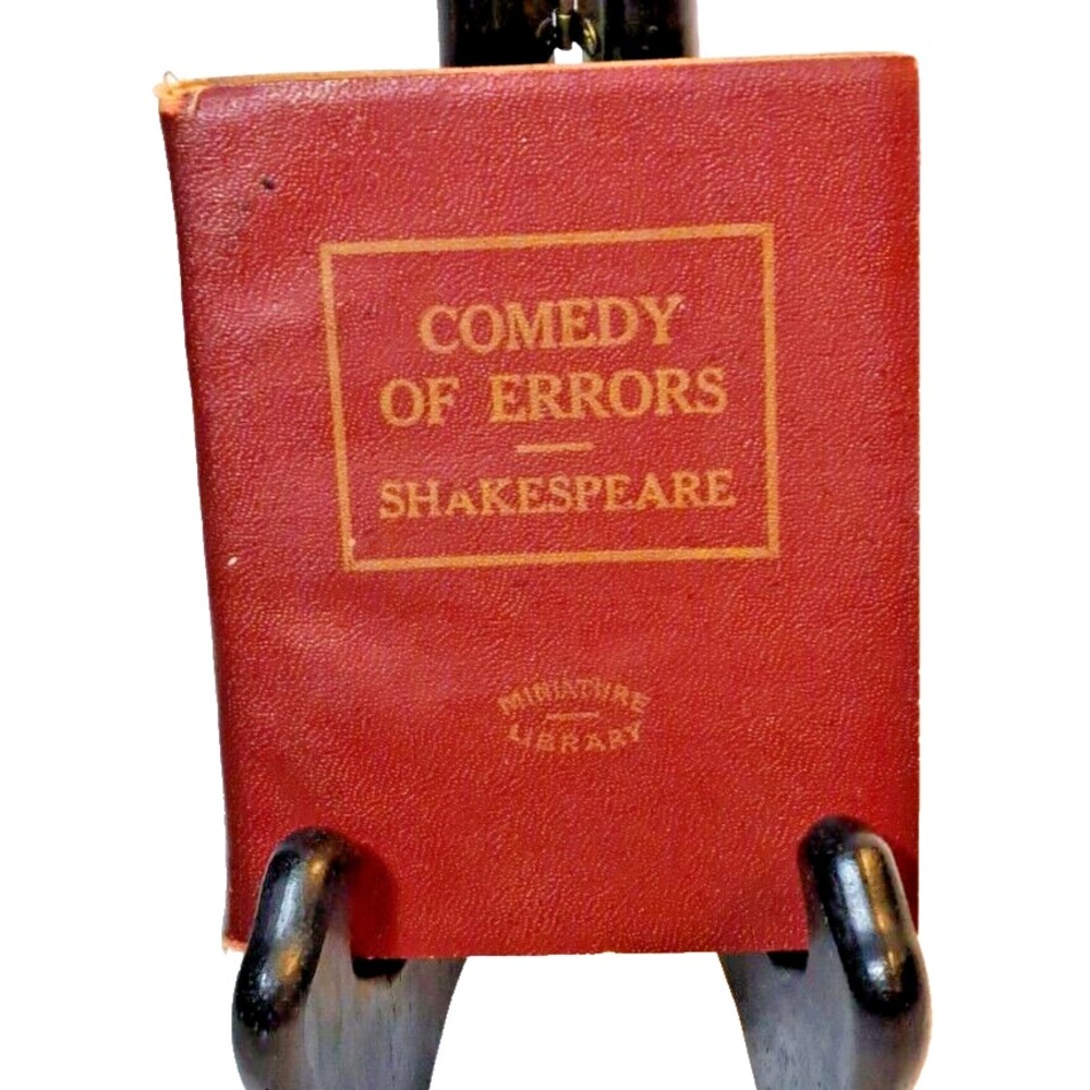 Vintage Miniature Library Comedy of Errors Shakespeare Red Gilt Small Book